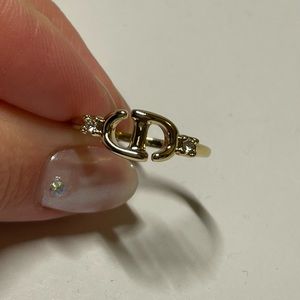 Christian Dior CD Navy ring gold